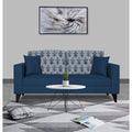Adorn India Parker Leaf 3 Seater Sofa (Blue) Martin Plus (3 Year Warranty)