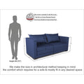 3 Seater Sofa Cum Bed Straight line (Blue), Wood, Foam