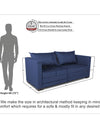 Adorn India Straight line 3 Seater Sofa Cum Bed (Blue)