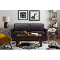 Adorn India Exclusive Flavio Leatherette Three Seater Sofa (Brown)