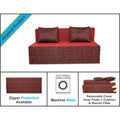 2 Seater Sofa Cum Bed Easy Poly Cotton (Maroon and Black) (4x6)