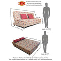 Adorn India Roselyn 3 Seater Sofa Cum Bed Digitel Print (Beige), Wood, Foam