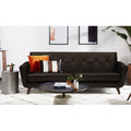 Adorn India Exclusive Alexus Leaterette Three Seater Sofa (Brown)