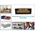 3 Seater Sofa Cum Bed Almond (Black and Camel)