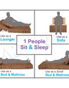 Adorn India Easy Three Seater Sofa Cum Bed 3' x 6' (Brown & Beige)