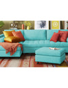 Adorn India Alexander L Shape Sofa (Left Side Handle)(Aqua Blue)
