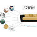 Almond 3 Seater Sofa cumbed (Yellow & Black)