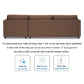 Adorn India Alexander L Shape 7 Seater Sofa Set with Ottoman Puffy RHS (Camel) (3 Year Warranty)