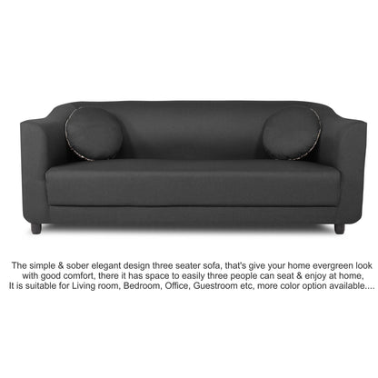 Adorn India Brisco 3 Seater Sofa (Dark Grey)