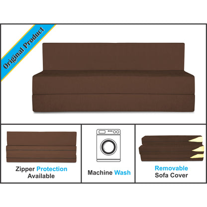 Adorn India Easy Treno 3 Seater Sofa Cum Bed Sit & Sleep Perfect for Guest, Colour Brown, 6'x6'