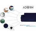 Adorn India Aleena 3 Seater Sofa(Dark Blue)