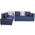 Adorn India Mclain L Shape 6 Seater Sofa (Left Side Handle)(Blue)