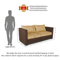 3 Seater Sofa Cum Bed Exclusive Two Tone Straight Line (Brown & Beige)