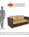 Adorn India Exclusive Two Tone Straight Line Three Seater Sofa Cum Bed (Brown & Beige)