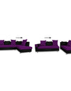 Adorn India Adillac 5 Seater Corner Sofa(Right Side)(Dark Purple & Black)