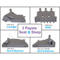 3 Seater Sofa Cum Bed Easy Poly Cotton (Blue & Grey) (6x6)
