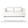 Adorn India Walton Leatherette 3 Seater Sofa (White)