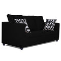 Zink Straight Line 3-1-1 5 Seater Sofa Set (Wood & Fabric, Black)