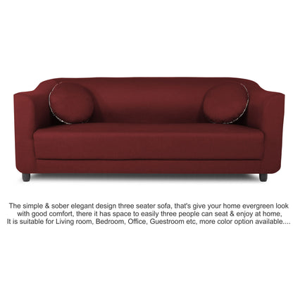 Adorn India Brisco 3 Seater Sofa (Maroon)