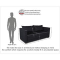3 Seater Sofa Cum Bed Straight line (Black), Wood, Foam