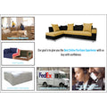 Adorn India Adillac 5 Seater Corner Sofa(Left Side Handle)(Yellow & Black)