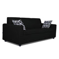 Adorn India Monteno 3 Seater Sofa (Black) (3 Year Warranty)