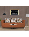 Adorn India Alita 3 Seater Compact Sofa (Rust)