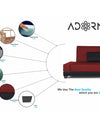 Adorn India Exclusive Two Tone Blake Three Seater Sofa Cum Bed (Maroon & Black)