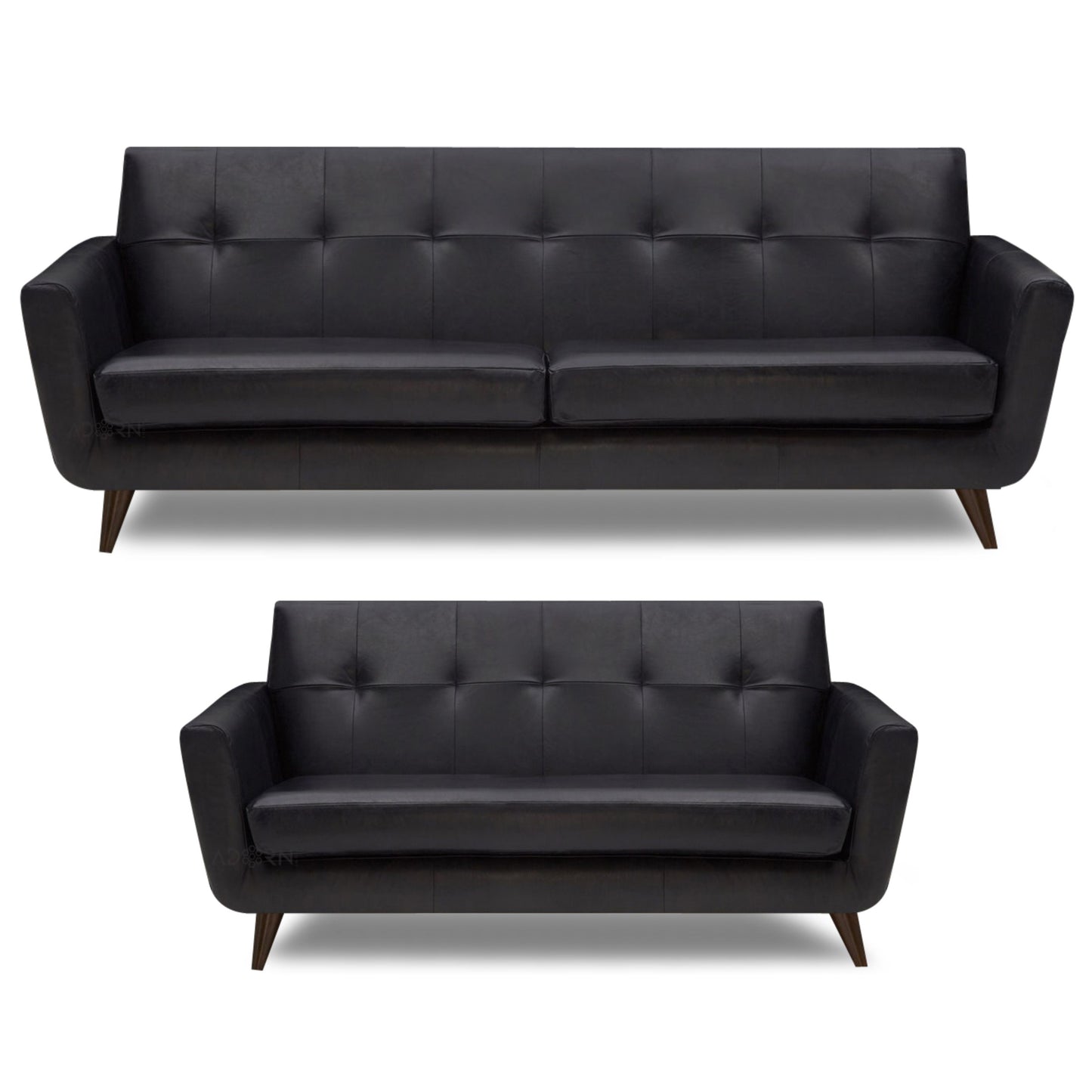 Adorn India Exclusive Alexus Leaterette 3+2 Sofa Set (Black)
