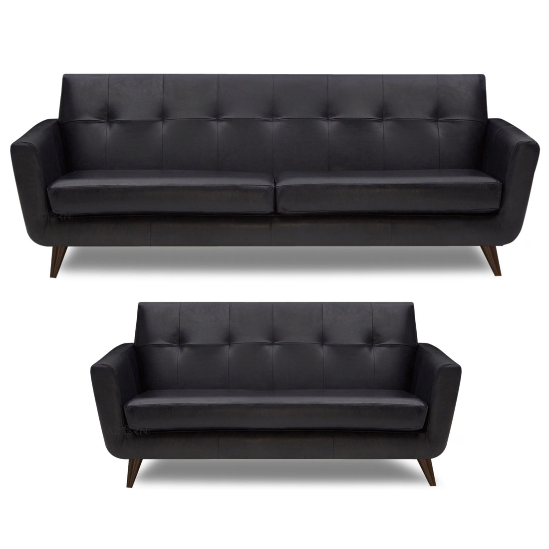 Adorn India Exclusive Alexus Leaterette 3+2 Sofa Set (Black)