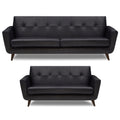 Adorn India Exclusive Alexus Leaterette 3+2 Sofa Set (Black)