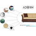 Adorn India Acura 3 Seater Sofa (Brown & Beige)