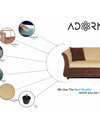 Adorn India Acura 3 Seater Sofa (Brown & Beige)