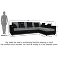 Adorn India Rio Decent L Shape 6 Seater coner Sofa Set (Right Side Handle) (Grey & Black) (3 Year Warranty)