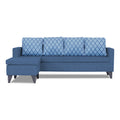 Adorn India Dorothy Blossom L Shape 5 Seater Sofa Set (Left Hand Side) (Blue) (3 Year Warranty)