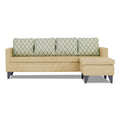 Adorn India Dorothy Blossom L Shape 5 Seater Sofa Set (Right Hand Side) (Beige) (3 Year Warranty)