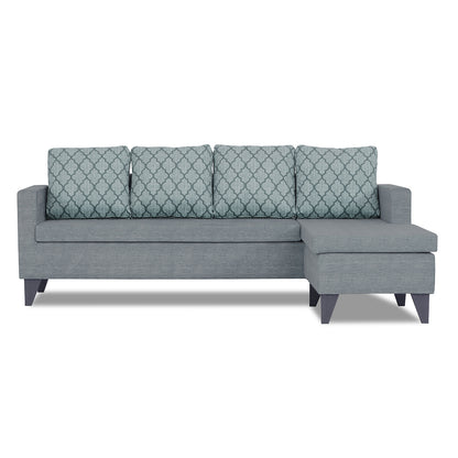 Adorn India Dorothy Blossom L Shape 5 Seater Sofa Set (Right Hand Side) (Grey)