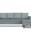 Adorn India Dorothy Blossom L Shape 5 Seater Sofa Set (Right Hand Side) (Grey)