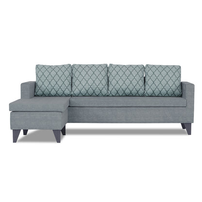 Adorn India Dorothy Blossom L Shape 5 Seater Sofa Set (Left Hand Side) (Grey)