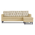 Adorn India Bruce Leaf L Shape 5 Seater Sofa Set RHS (Beige) (3 Year Warranty)