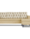 Adorn India Bruce Leaf L Shape 5 Seater Sofa Set (Right Hand Side) (Beige)