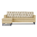 Adorn India Bruce Leaf L Shape 5 Seater Sofa Set LHS (Beige) (3 Year Warranty)