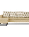 Adorn India Bruce Leaf L Shape 5 Seater Sofa Set (Left Hand Side) (Beige)
