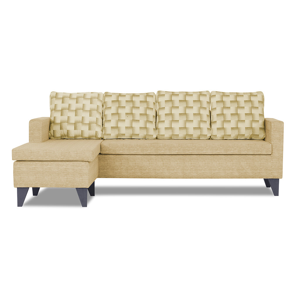 Adorn India Calloway Bricks L Shape 5 Seater Sofa Set (Left Hand Side) (Beige)