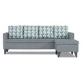 Adorn India Calloway Bricks L Shape 5 Seater Sofa Set (Right Hand Side) (Grey)