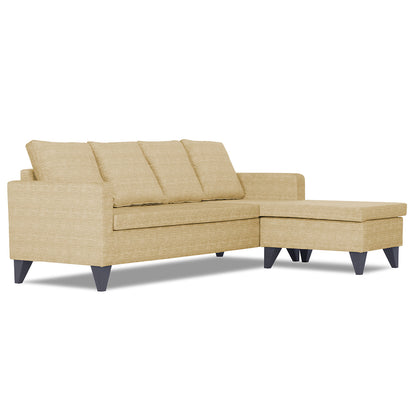 Adorn India Jonas Decent L Shape 5 Seater Sofa Set (Right Hand Side) (Beige)