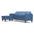 Adorn India Dorothy Blossom L Shape 5 Seater Sofa Set (Left Hand Side) (Blue) (3 Year Warranty)