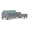 Adorn India Dorothy Blossom L Shape 5 Seater Sofa Set (Right Hand Side) (Grey) (3 Year Warranty)