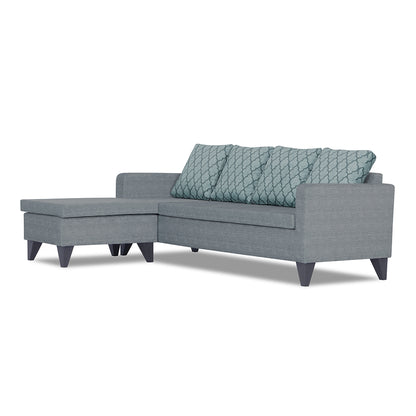 Adorn India Dorothy Blossom L Shape 5 Seater Sofa Set (Left Hand Side) (Grey)