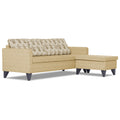 Adorn India Bruce Leaf L Shape 5 Seater Sofa Set RHS (Beige) (3 Year Warranty)